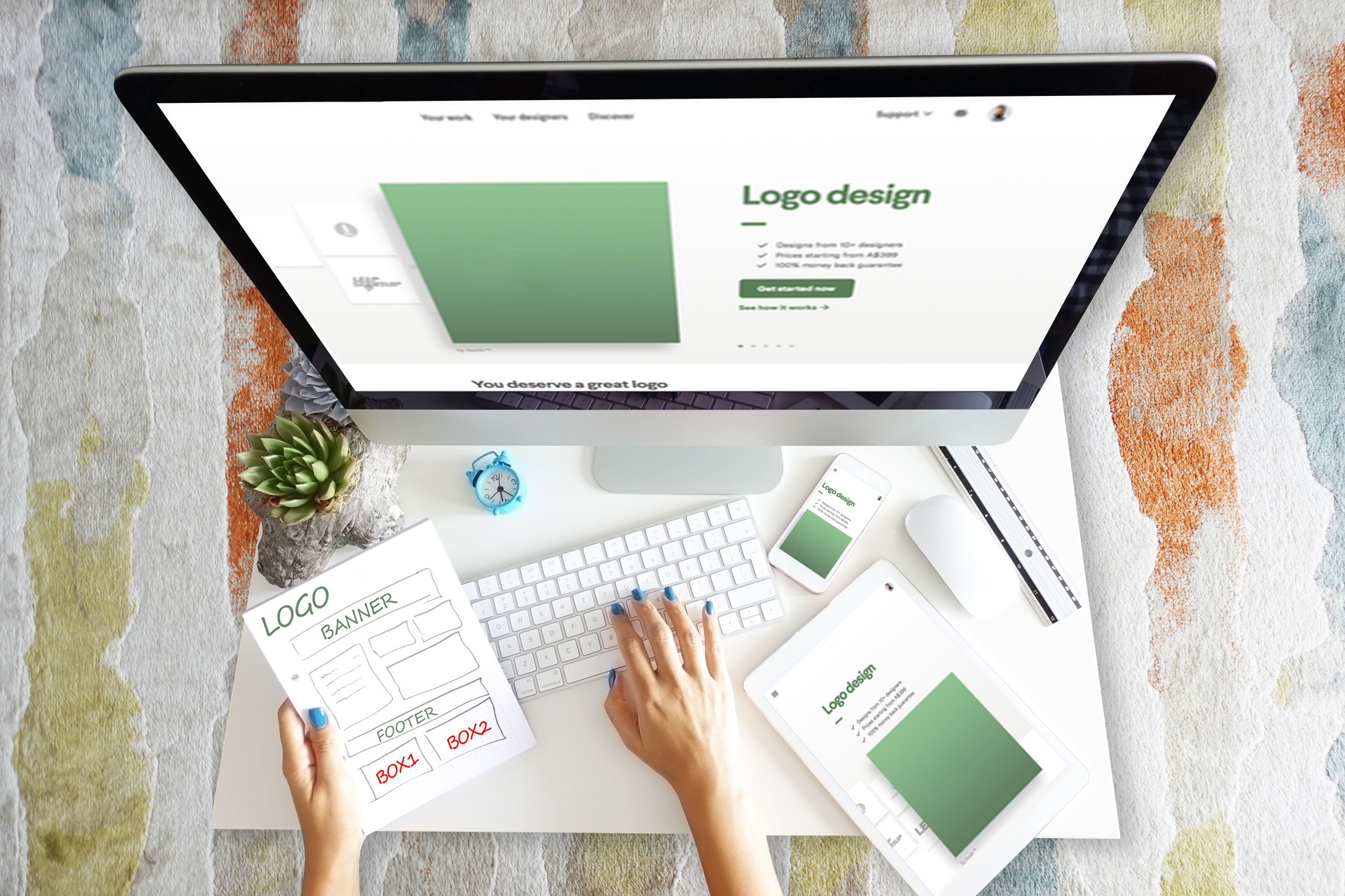 Responsive web design development with web developer and various devices